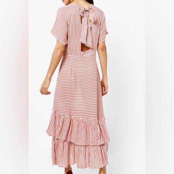 NWT Rena for Ajio long white and pink striped dress size S - Picture 2 of 12